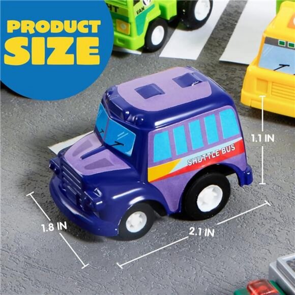 25 Pieces Pull Back Cars and Trucks Toy Vehicles Set for Toddlers, Girls - Picture 6 of 7